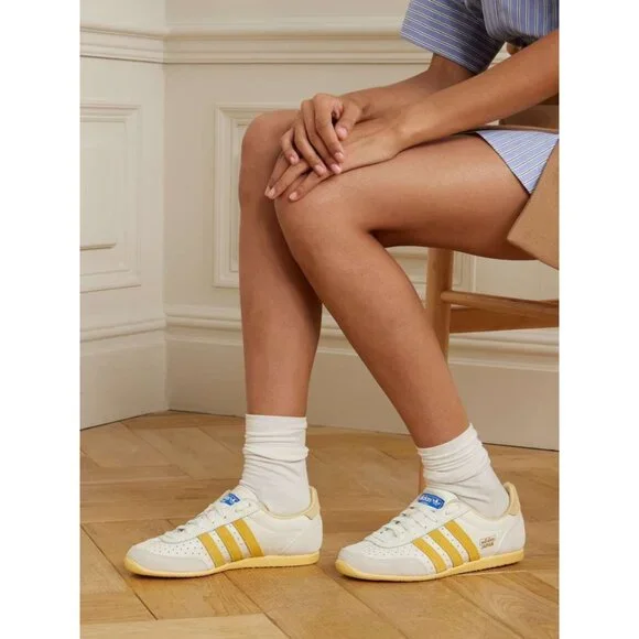 ADIDAS Originals Japan Suede-Trimmed Perforated Leather Sneakers Women's Size 7 - Picture 15 of 16